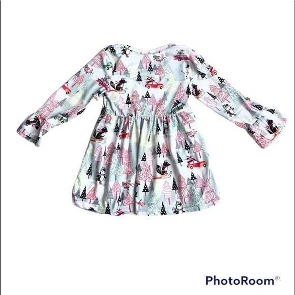 Toddler Winter holiday Christmas long sleeve A-line dress 2T dress - Picture 2 of 6